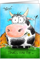 Valentine Moo I Love You Cartoon Cow card