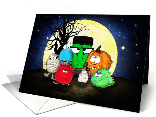 Cute Monsters Happy Halloween card (1454524)