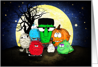 Cute Monsters Happy Halloween card