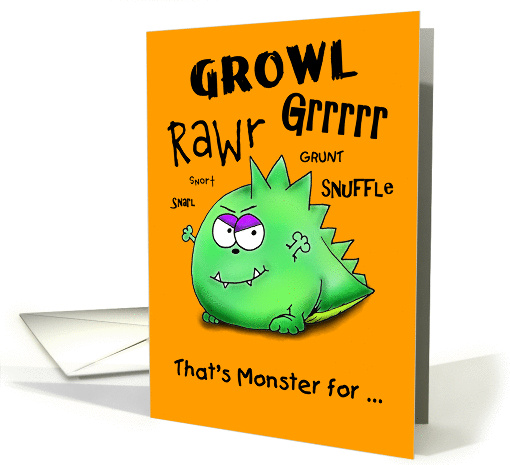 Happy Halloween Growling Monster card (1455014)