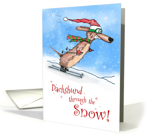 Dachshund through the Snow Merry Christmas card (1459418)