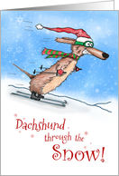 Dachshund through the Snow Merry Christmas card