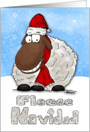 Silly Cartoon Sheep Fleece Navidad Christmas Card