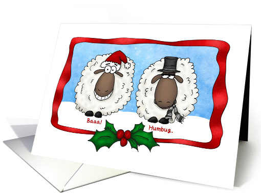 Baaa Humbug Cartoon Sheep Christmas card (1459988)