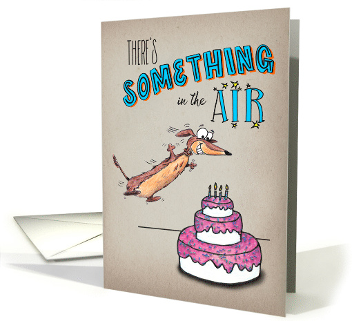 Excited Leaping Dachshund Birthday card (1465004)