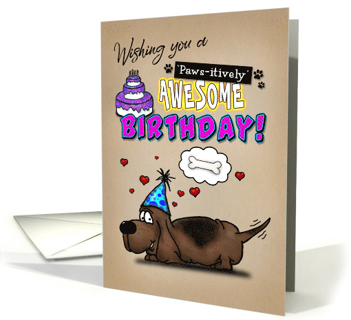 Basset Hound Awesome Birthday card (1485604)