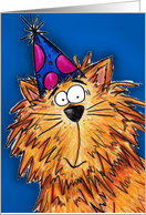 Orange Cartoon Birthday Cat card