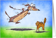 Birthday Excited Old Cartoon Dachshund card