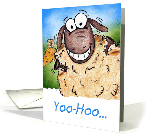 Miss You Cartoon Sheep card (894146)