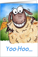 Miss You Cartoon Sheep card