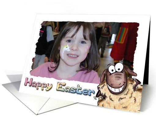 Excited Happy Easter Sheep Photo card (896493)