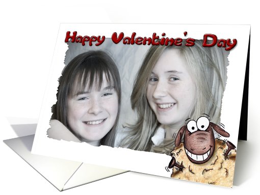 Excited Happy Valentine's Day Sheep Photo card (896585)
