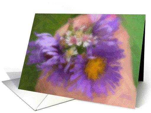 Painted Handful of Flowers Thank You card (899592)