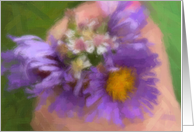 Painted Handful of Flowers Thank You Card