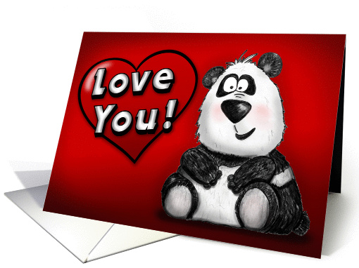 Love You Valentine Panda card (899759)