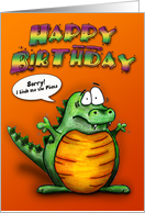 Funny Pinata Eating Gator Vertical Birthday Card