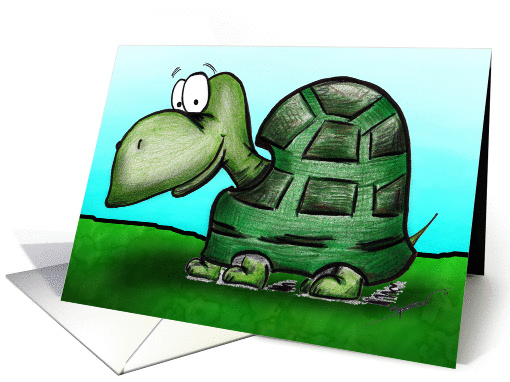 Happy Turtle Belated Birthday card (905357)
