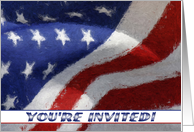 Painted American Patriotic Flag Fourth 4th of July Party Invitation card