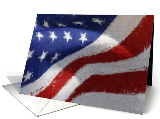 Painted American Patriotic Flag card (906114)