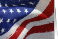 Painted American Patriotic Flag card