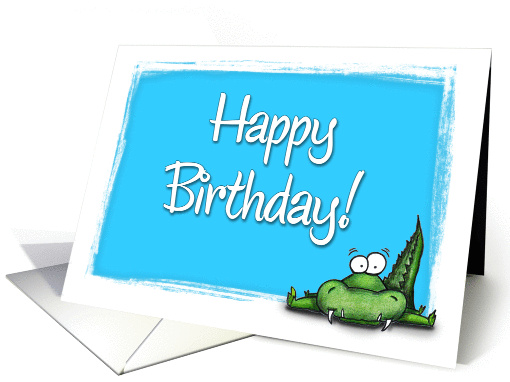 Cartoon Alligator Frame Happy Birthday card (912251)