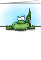 Cartoon Alligator Splat Miss You Card
