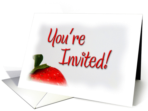 You're Invited Sweet Watercolor Strawberry card (916931)