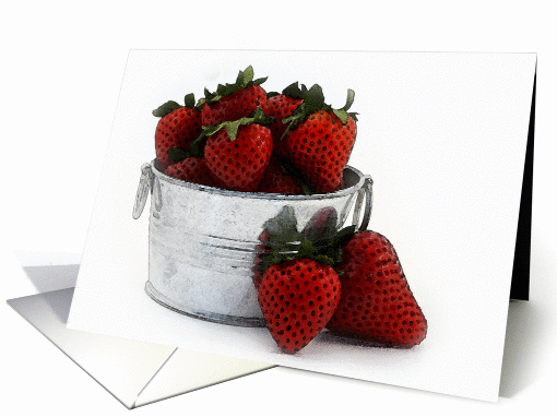 Thank You Watercolor Bucket of Strawberries card (916937)