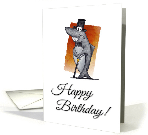 Cartoon Shark all Dressed Up Birthday card (928418)