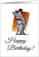 Cartoon Shark all Dressed Up Birthday Card