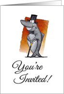 Cartoon Shark all Dressed Up Invitation card