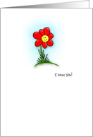 I Miss You Personalizable Watercolor Cartoon Flower card