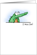Mini Daydreaming Miss You Alligator Cartoon Blank card