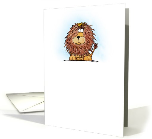 Little Crowned Lion Cartoon Happy Father's Day Dad card (930276)