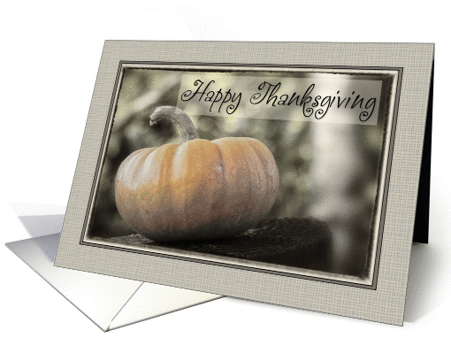Antique Pumpkin Happy Thanksgiving card (977541)
