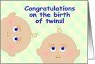 Congratulations on the Birth of Twins, From All of Us card
