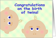 Congratulations on the Birth of Twins, From All of Us card
