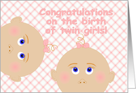 Congratulations on the Birth of Beautiful Twin Girls, From All of Us card