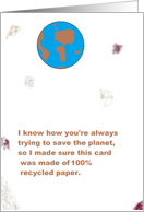 RecycledPaperPlanet card