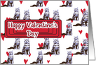 Cat and hearts valentine’s day card