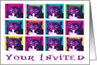 kitten Pop Art invitation card