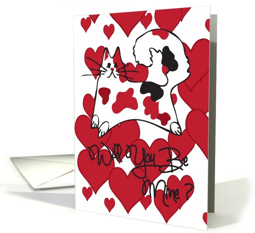 Kitty cat will you be mine Valentine's card (897738)