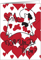 Kitty cat will you be mine Valentine’s card
