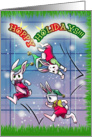 Hoppy Holidays! Bunnies in Santa Hats card