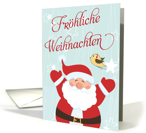 Frhliche Weihnachten Santa and little bird Christmas card (883796)