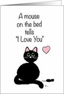 A Mouse on the Bed Tells I Love You card