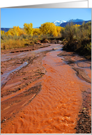 Red Sandy Stream with La Sal Mountains in Autumn card