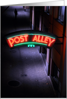 Seattle’s Lonely Post Alley at Night card