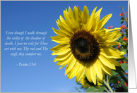 Sunflower Psalm 23 Religious Inspirational card