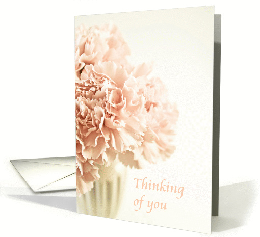 Thinking of You, Pink Carnations, Dreamy Pastel card (886437)